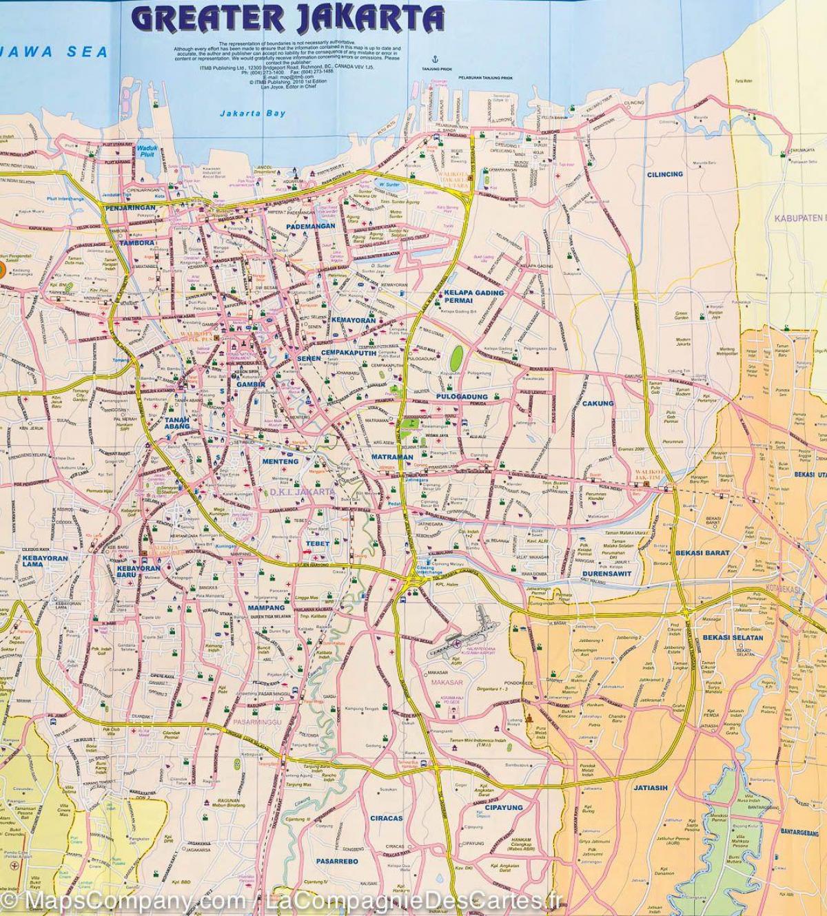 kaart van Jakarta street