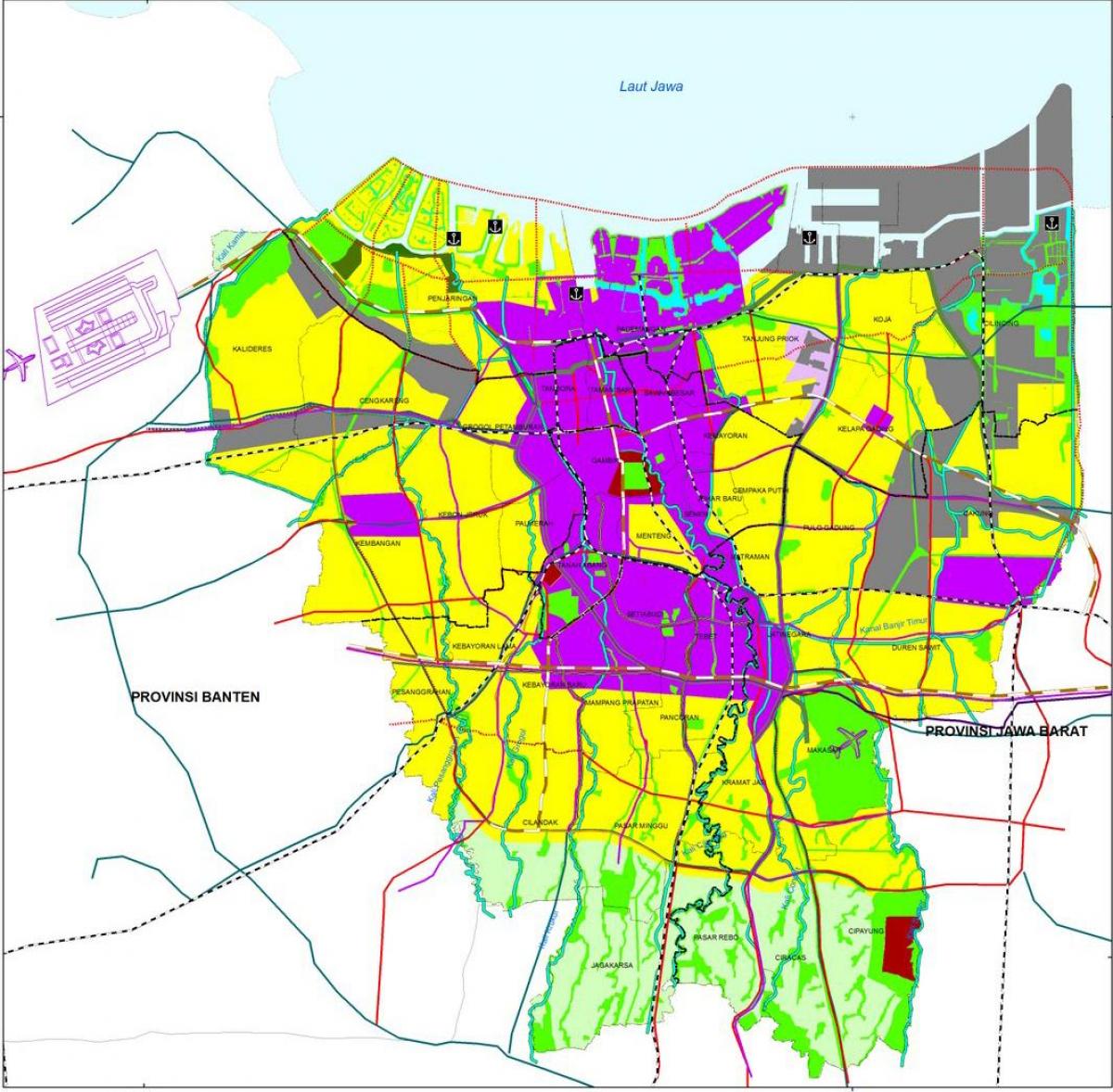kaart van Jakarta cbd