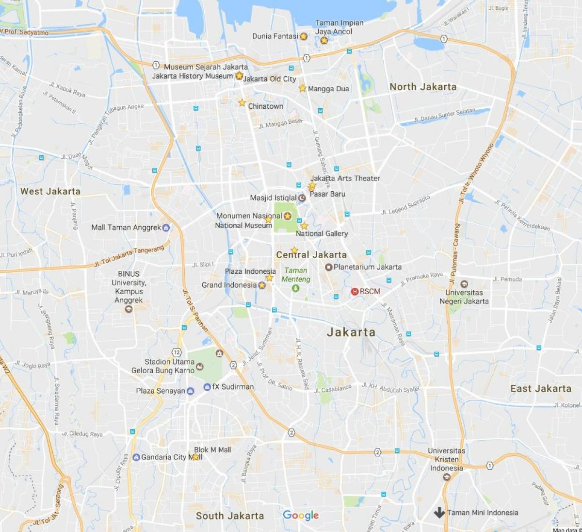 kaart van Jakarta chinatown