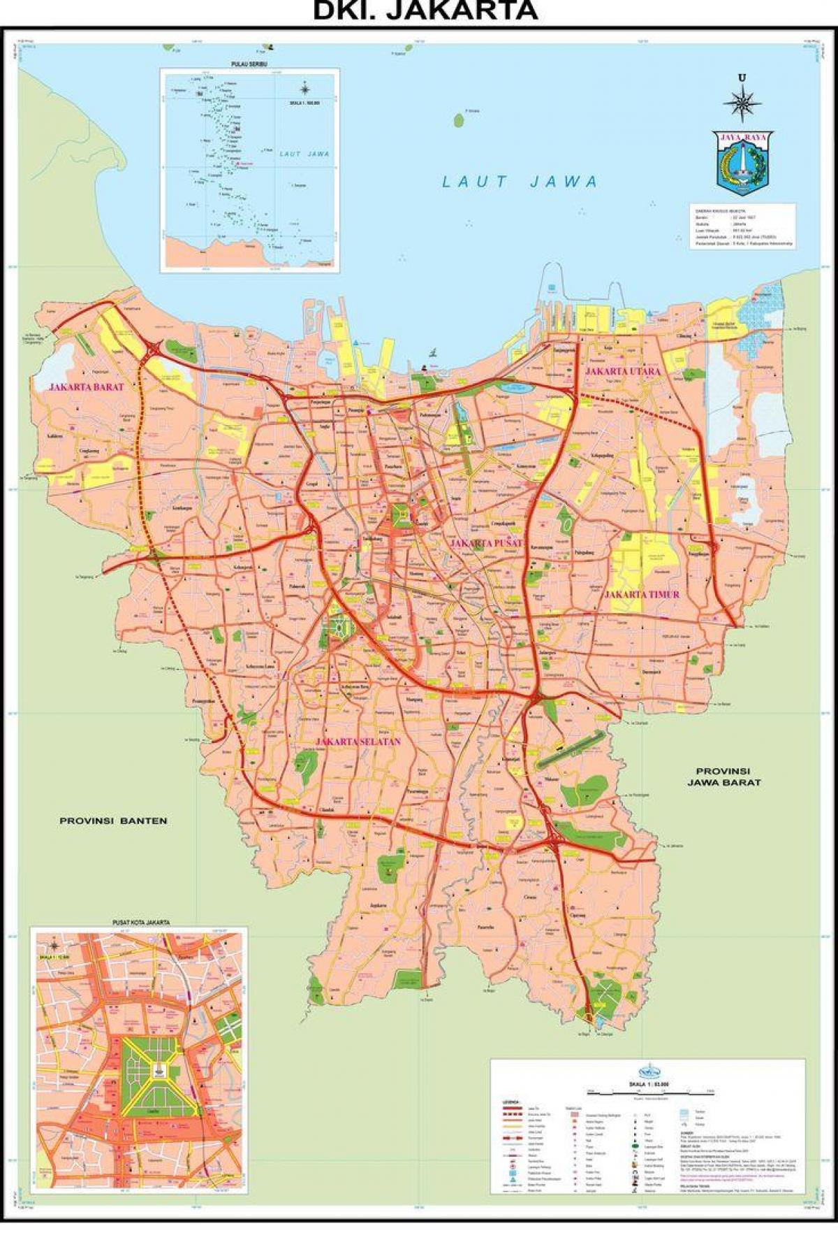 kaart van de oude binnenstad van Jakarta