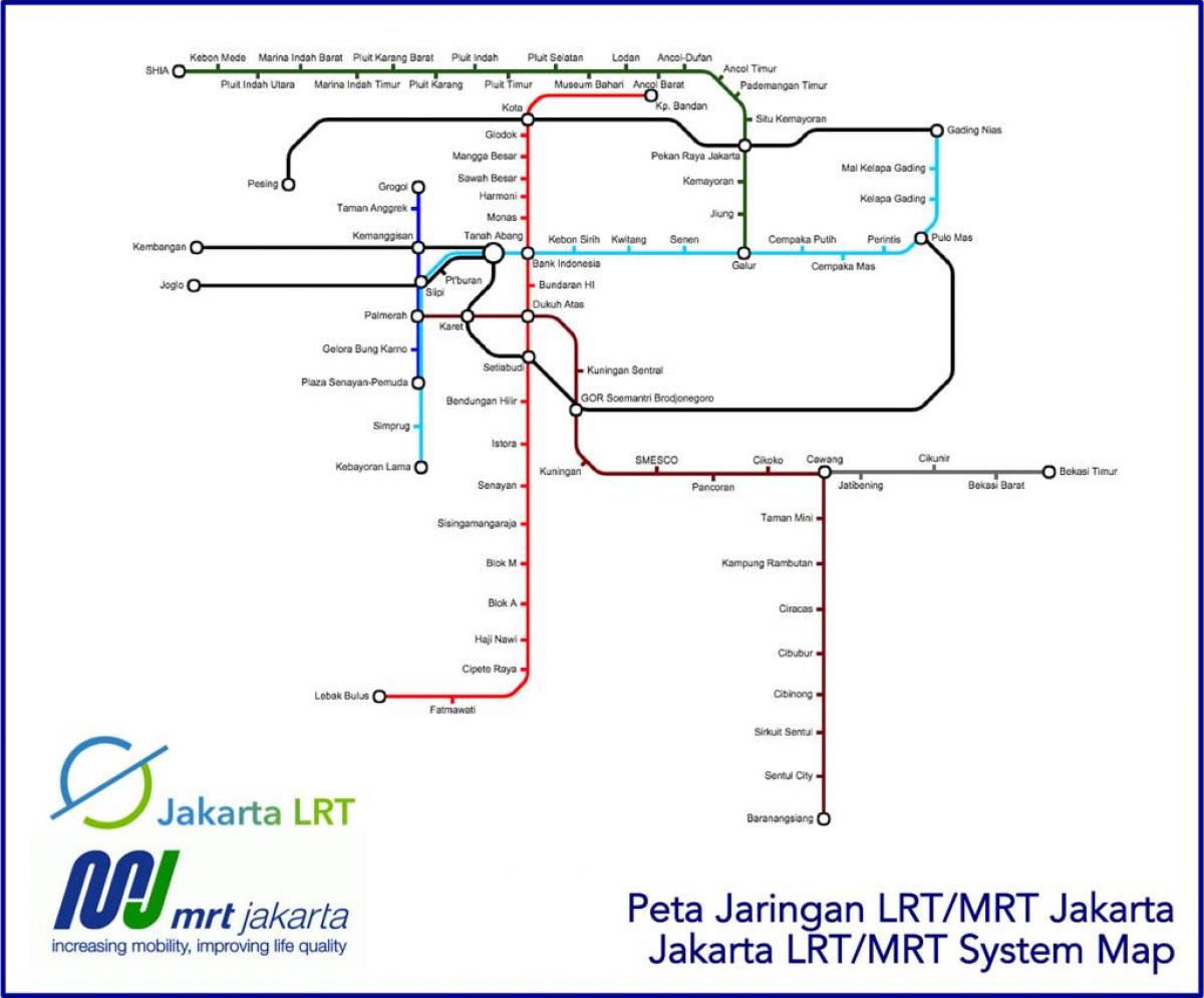 Jakarta lrt-kaart