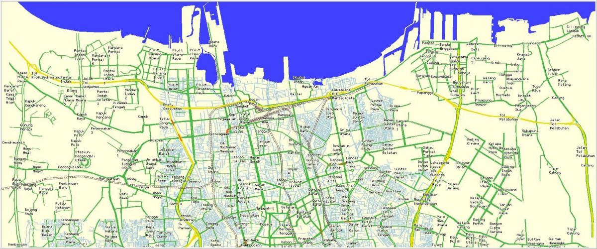 kaart van noord-Jakarta