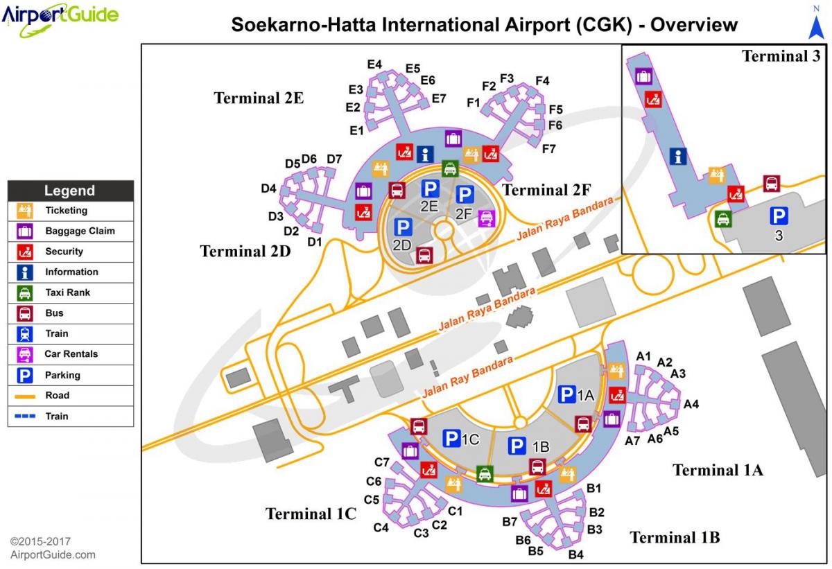 de internationale luchthaven soekarno hatta kaart