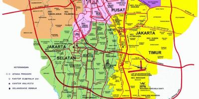 Kaart van Jakarta attracties