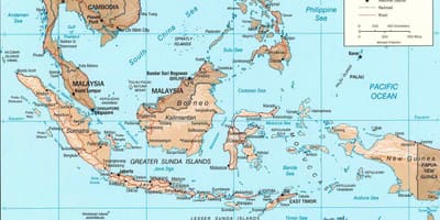 Jakarta locatie op de kaart