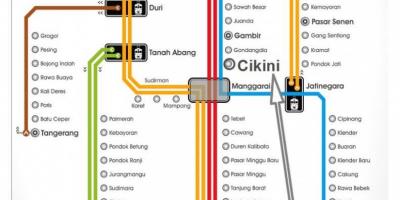 Jakarta spoorweg kaart