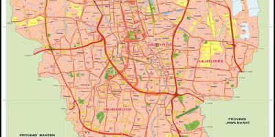 Het centrum van Jakarta kaart