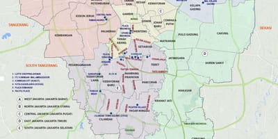 De hoofdstad van indonesië kaart