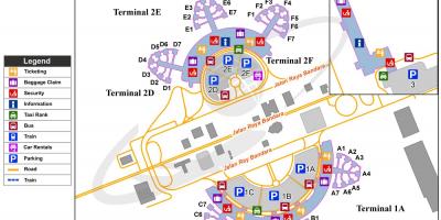 De internationale luchthaven Soekarno hatta kaart