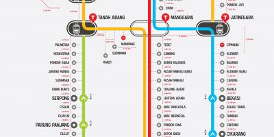 Commuter lijn Jakarta kaart